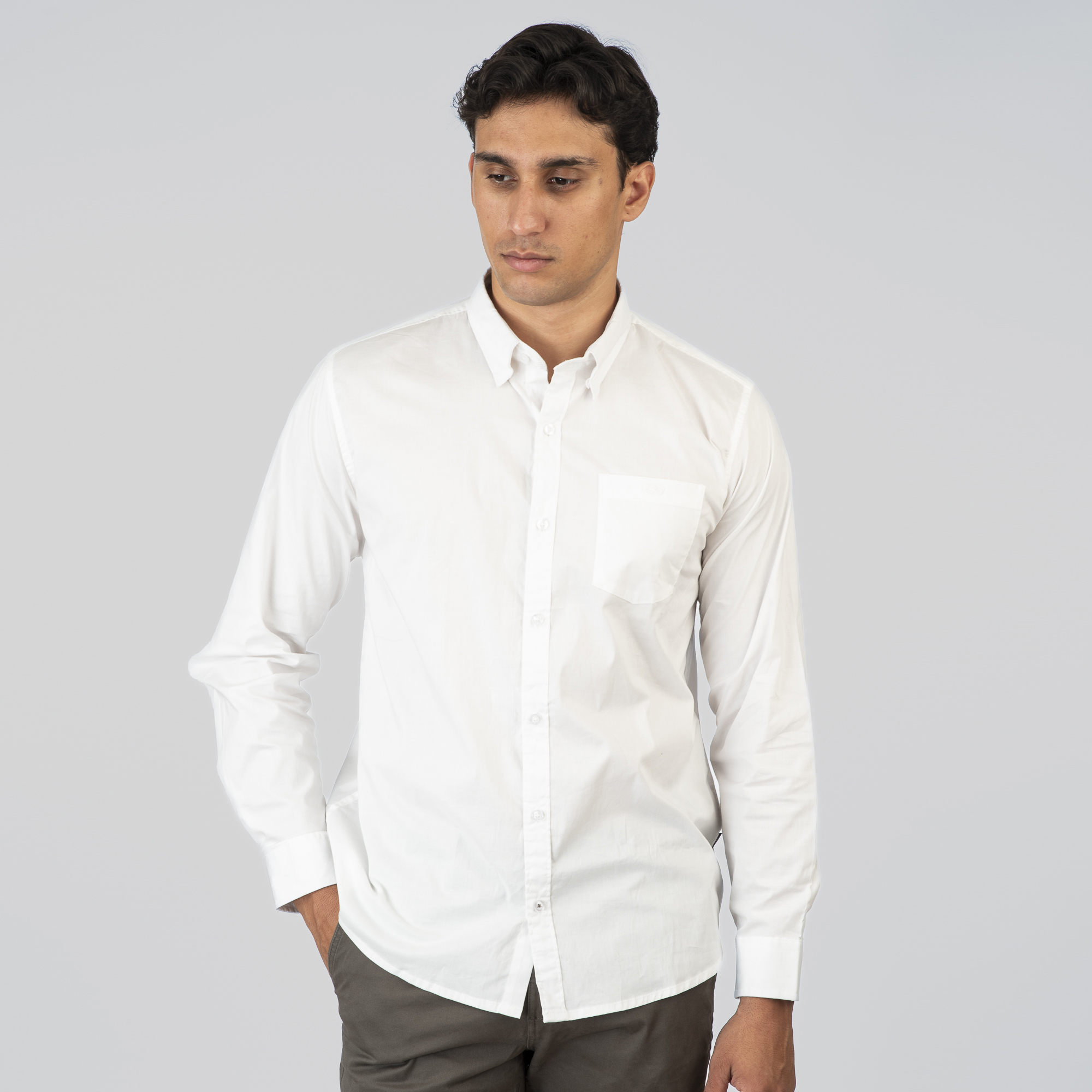 261GS-5072 NOS SHIRTS WITH CHEST POCKET AND DENSE EMBROIDERY WHITE - Image 1