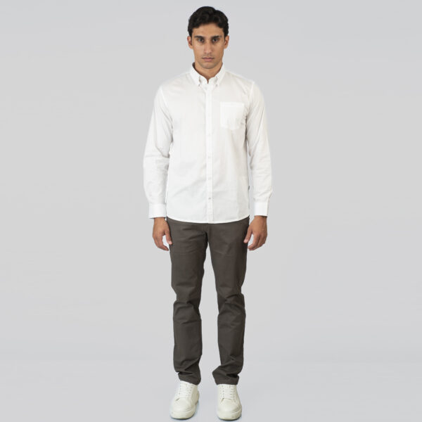261GS-5072 NOS SHIRTS WITH CHEST POCKET AND DENSE EMBROIDERY WHITE