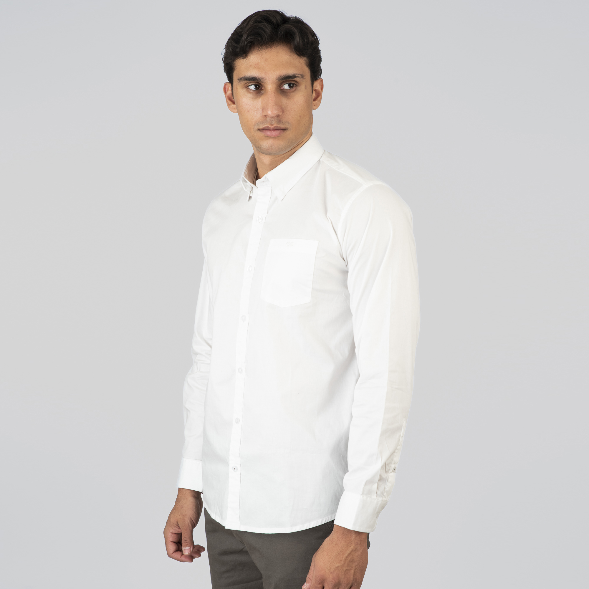261GS-5072 NOS SHIRTS WITH CHEST POCKET AND DENSE EMBROIDERY WHITE - Image 3