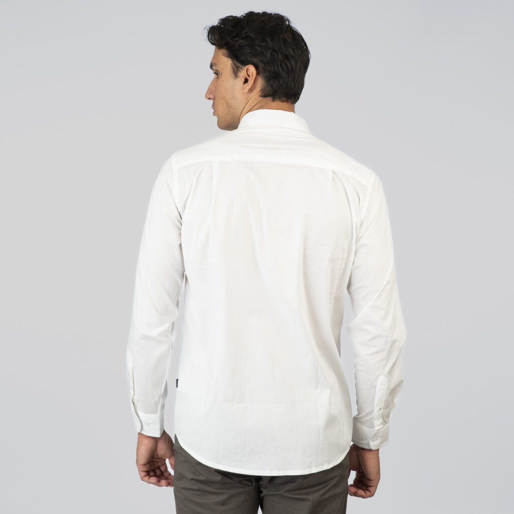 261GS-5072 NOS SHIRTS WITH CHEST POCKET AND DENSE EMBROIDERY WHITE