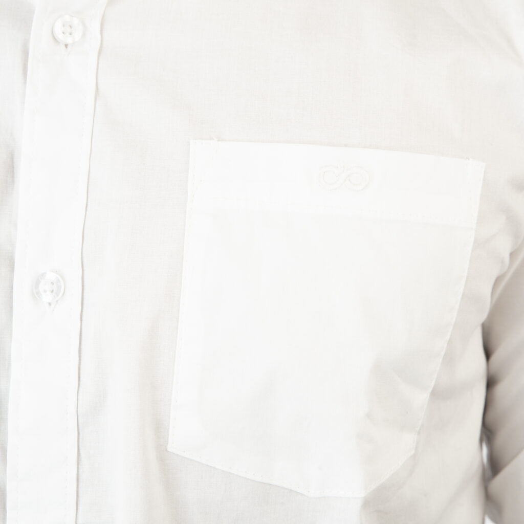 261GS-5072 NOS SHIRTS WITH CHEST POCKET AND DENSE EMBROIDERY WHITE