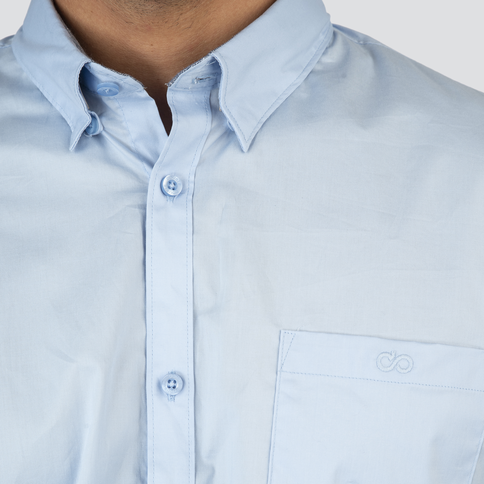 261GS-5072 NOS SHIRTS WITH CHEST POCKET AND DENSE EMBROIDERY CIEL - Image 5