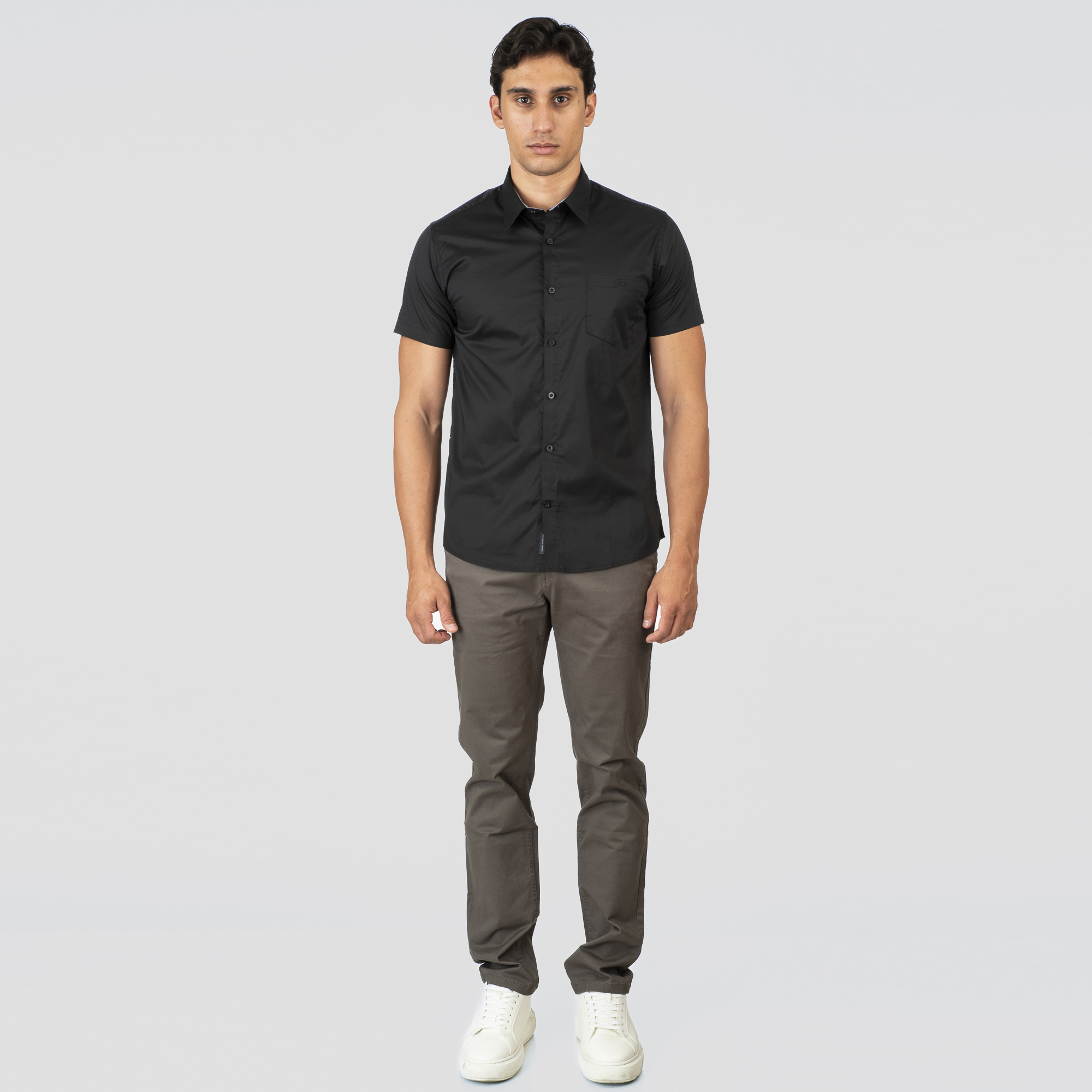 261GS-5073 NOS SHIRTS WITH CHEST POCKET AND SHORT SLEEVES BLACK - Image 2