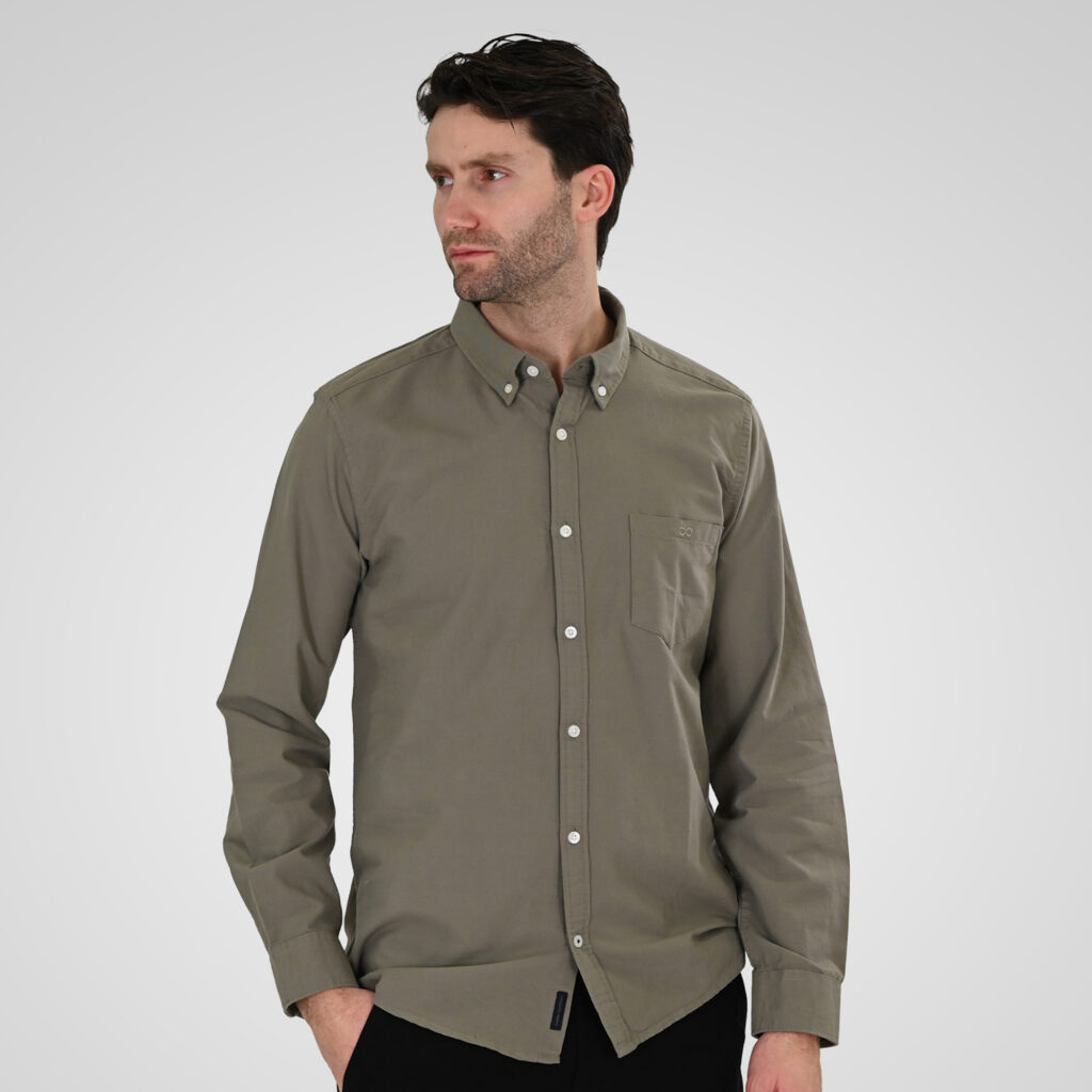 261GS-5183 OXFORD SHIRTS WITH STANDARD COLLAR,LONG SLEEVES AND CHEST POCKET DESERT SAGE
