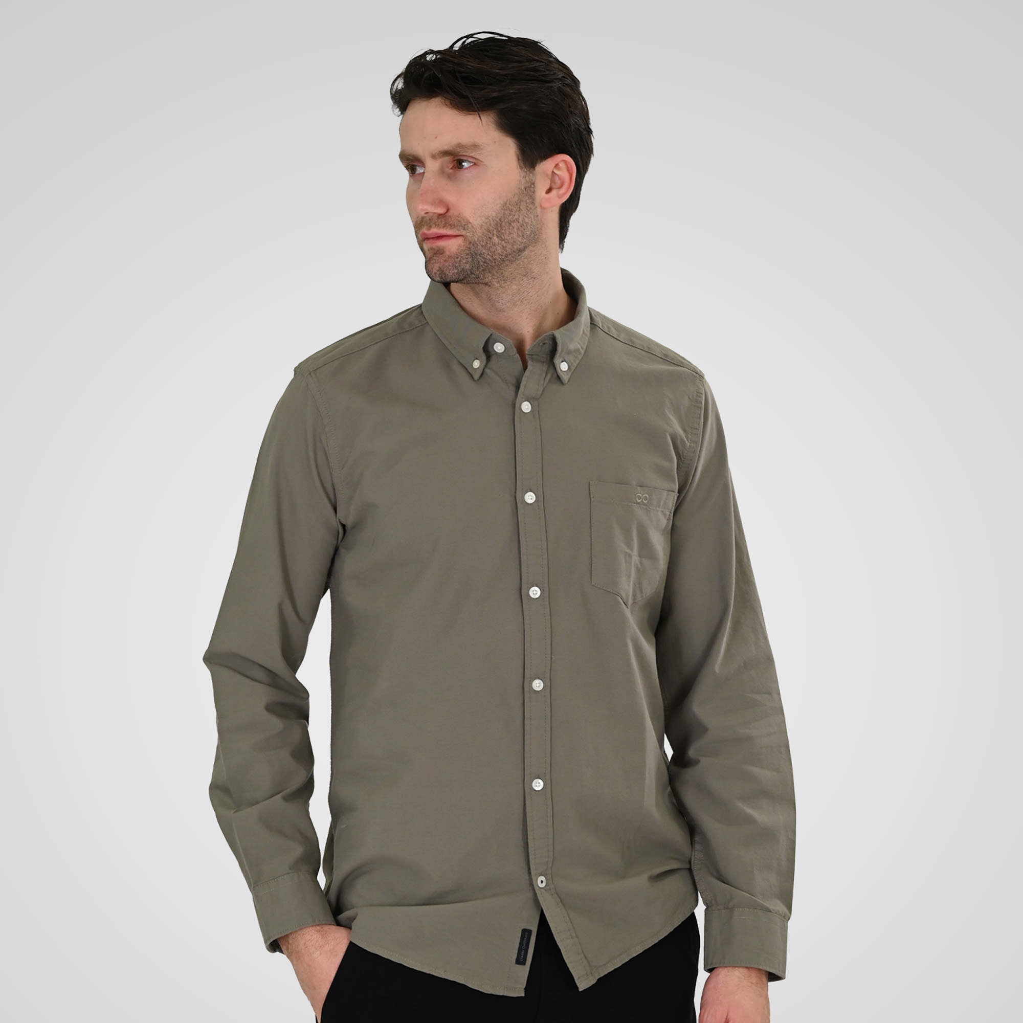 261GS-5183 OXFORD SHIRTS WITH STANDARD COLLAR,LONG SLEEVES AND CHEST POCKET DESERT SAGE - Image 1