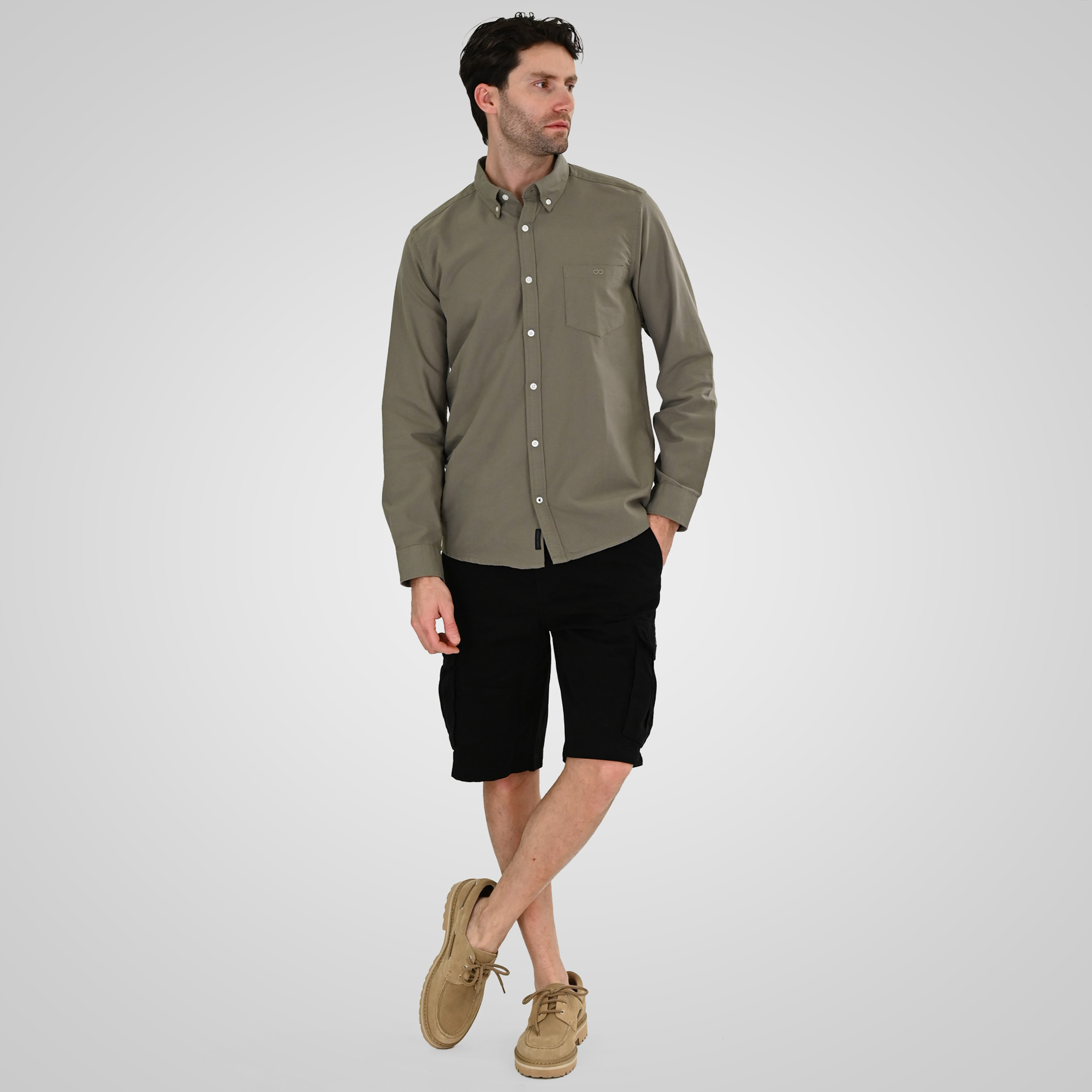 261GS-5183 OXFORD SHIRTS WITH STANDARD COLLAR,LONG SLEEVES AND CHEST POCKET DESERT SAGE - Image 2