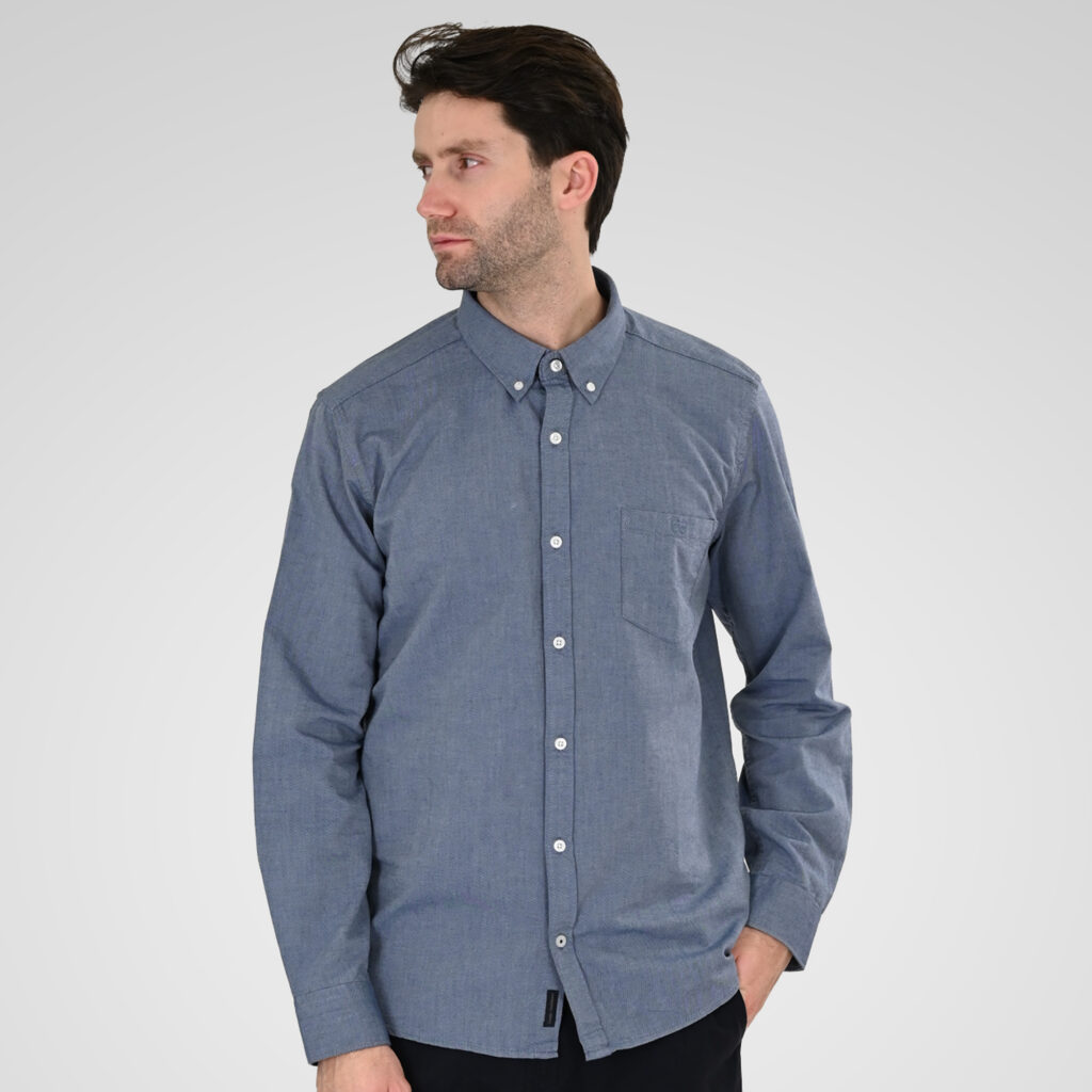 261GS-5183 OXFORD SHIRTS WITH STANDARD COLLAR,LONG SLEEVES AND CHEST POCKET OXFORD BLUE
