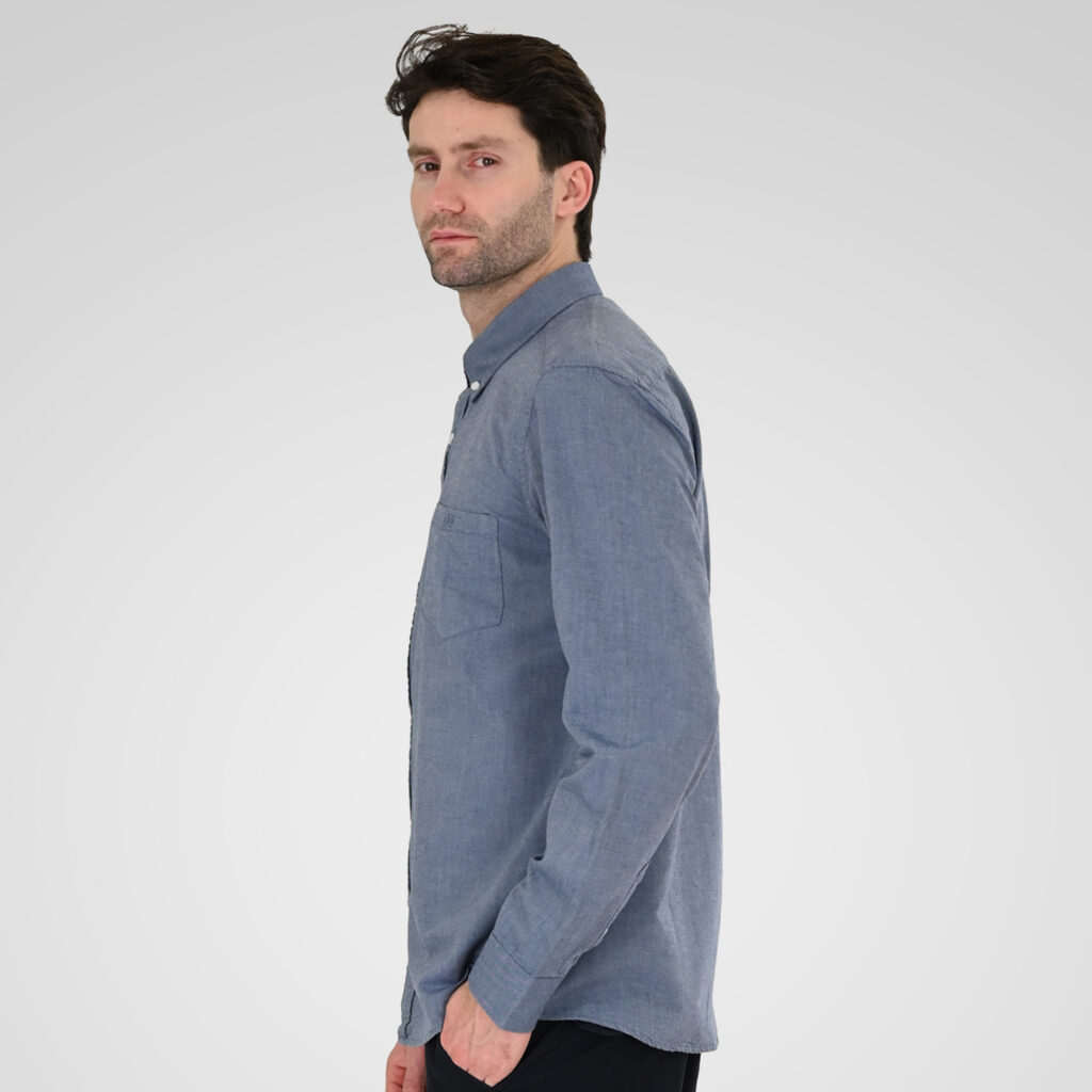 261GS-5183 OXFORD SHIRTS WITH STANDARD COLLAR,LONG SLEEVES AND CHEST POCKET OXFORD BLUE
