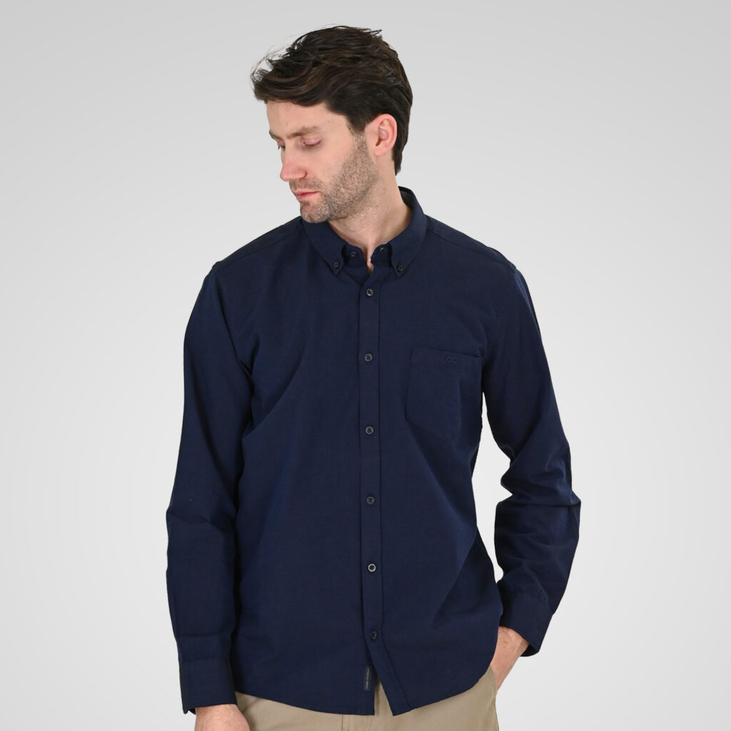 261GS-5183 OXFORD SHIRTS WITH STANDARD COLLAR,LONG SLEEVES AND CHEST POCKET NAVY