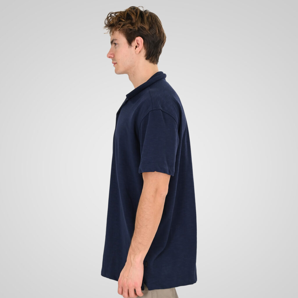 261GS-5186 SHIRTS WITH CAMP COLLAR AND SHORT SLEEVES (RELAXED FIT) (SPECIAL FABRIC) NIGHT BLUE