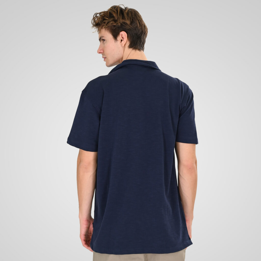 261GS-5186 SHIRTS WITH CAMP COLLAR AND SHORT SLEEVES (RELAXED FIT) (SPECIAL FABRIC) NIGHT BLUE