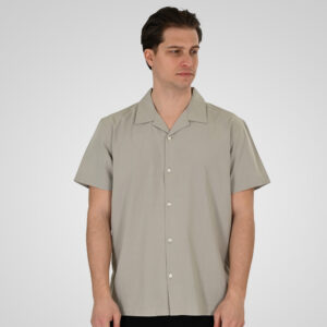 261GS-5187 SHIRTS WITH CAMP COLLAR AND SHORT SLEEVES (RELAXED FIT) AGATE GREY