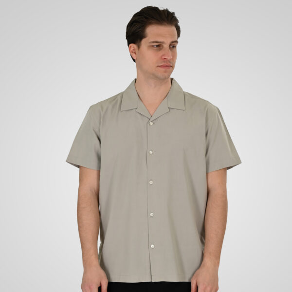 261GS-5187 SHIRTS WITH CAMP COLLAR AND SHORT SLEEVES (RELAXED FIT) AGATE GREY