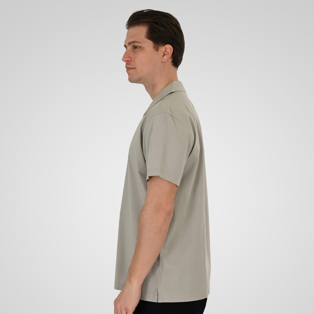 261GS-5187 SHIRTS WITH CAMP COLLAR AND SHORT SLEEVES (RELAXED FIT) AGATE GREY