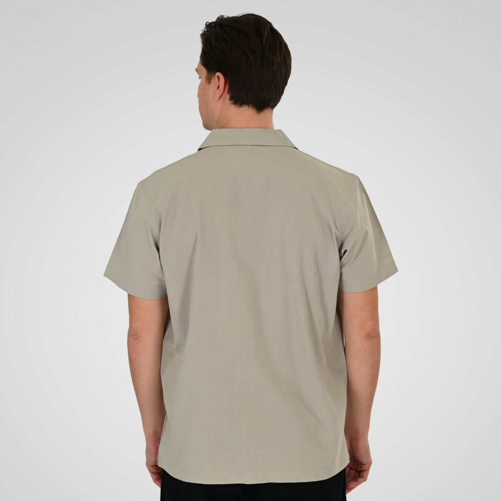 261GS-5187 SHIRTS WITH CAMP COLLAR AND SHORT SLEEVES (RELAXED FIT) AGATE GREY