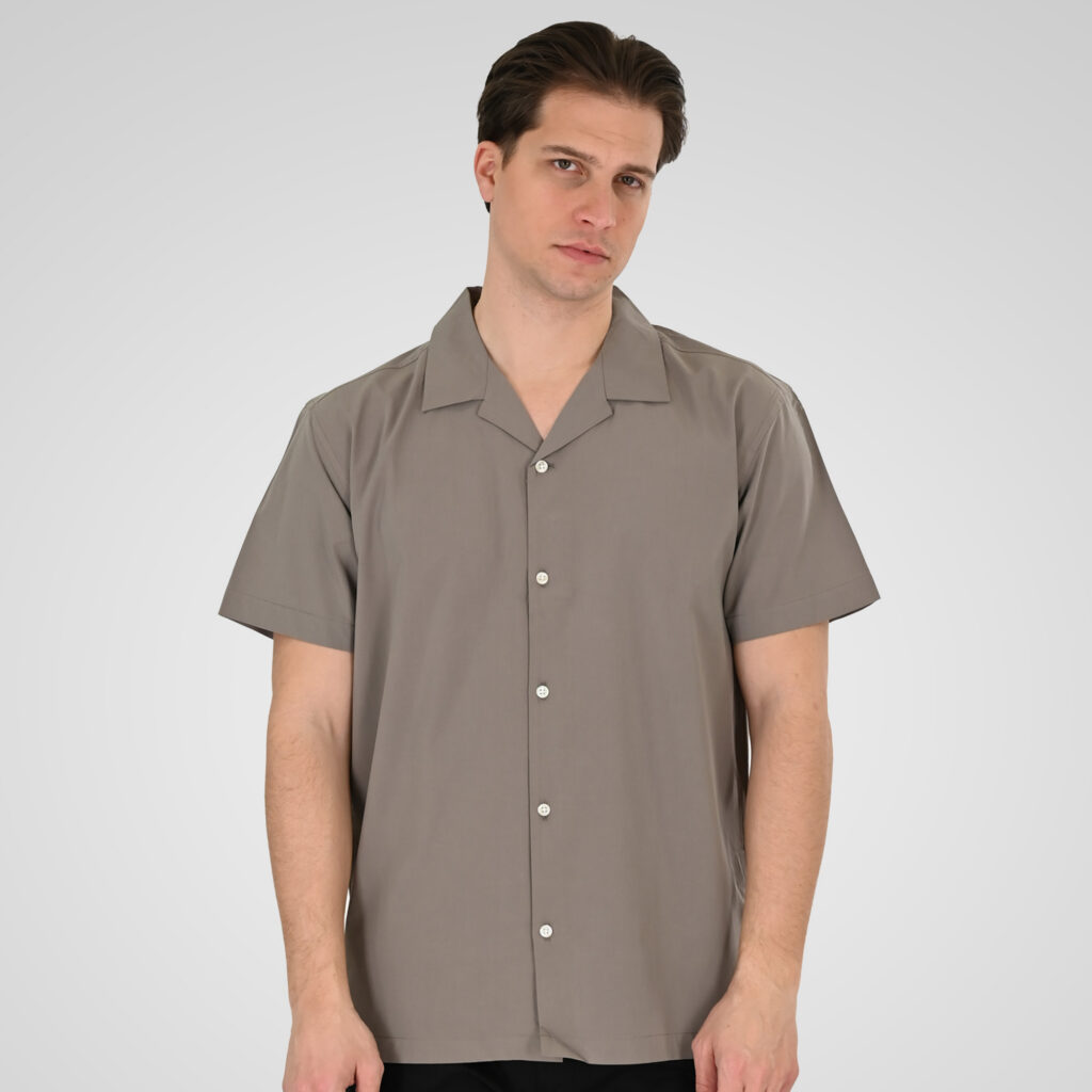 261GS-5187 SHIRTS WITH CAMP COLLAR AND SHORT SLEEVES (RELAXED FIT) FOG