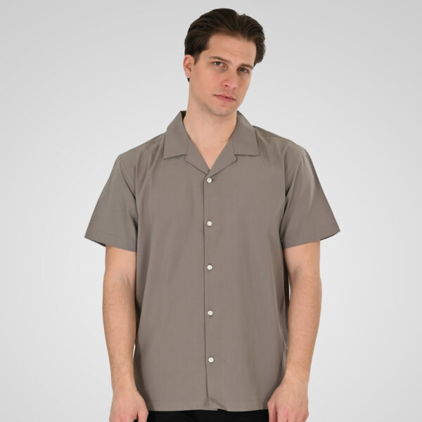 261GS-5187 SHIRTS WITH CAMP COLLAR AND SHORT SLEEVES (RELAXED FIT) FOG