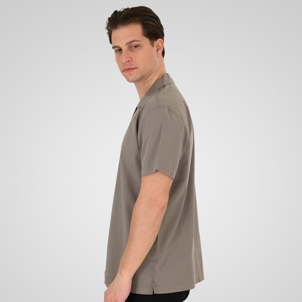 261GS-5187 SHIRTS WITH CAMP COLLAR AND SHORT SLEEVES (RELAXED FIT) FOG