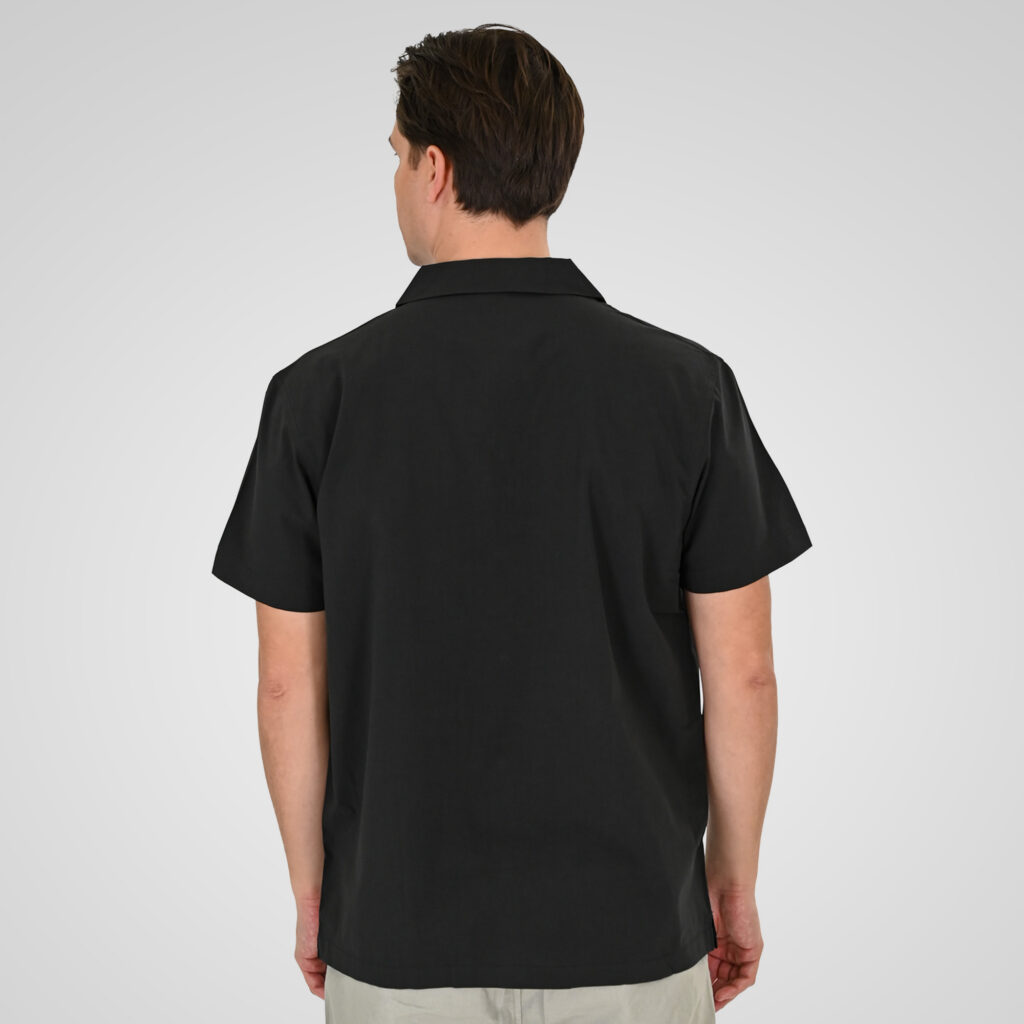 261GS-5187 SHIRTS WITH CAMP COLLAR AND SHORT SLEEVES (RELAXED FIT) BLACK
