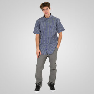 261GS-5188 SHIRTS WITH CHEST POCKET AND SHORT SLEEVES CC95 NAVY LT BLUE