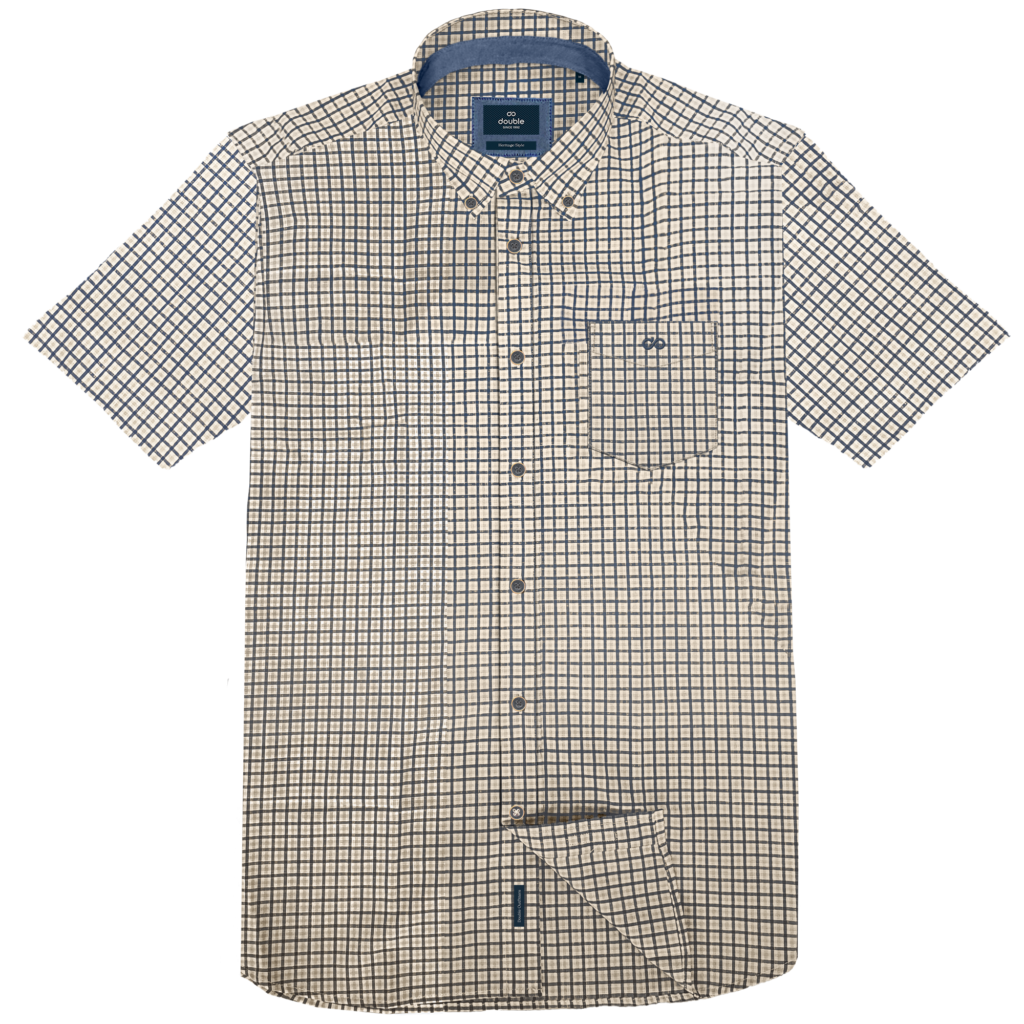 261GS-5188 SHIRTS WITH CHEST POCKET AND SHORT SLEEVES CC96 BEIGE BLUE