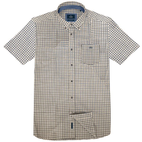 261GS-5188 SHIRTS WITH CHEST POCKET AND SHORT SLEEVES CC96 BEIGE BLUE