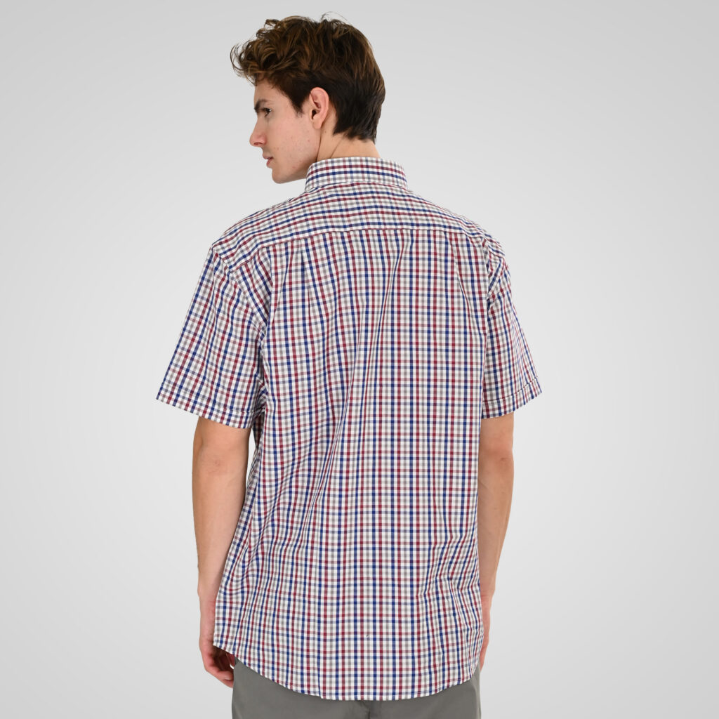 261GS-5188 SHIRTS WITH CHEST POCKET AND SHORT SLEEVES CC98 RED INDIGO