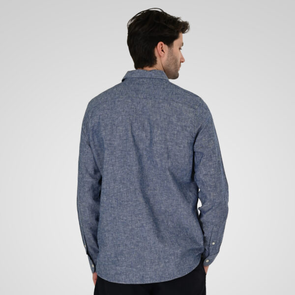 261GS-5190 SHIRT LINEN WITH LONG SLEEVES BLUE MELANGE