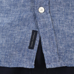 261GS-5190 SHIRT LINEN WITH LONG SLEEVES BLUE MELANGE - Image 5