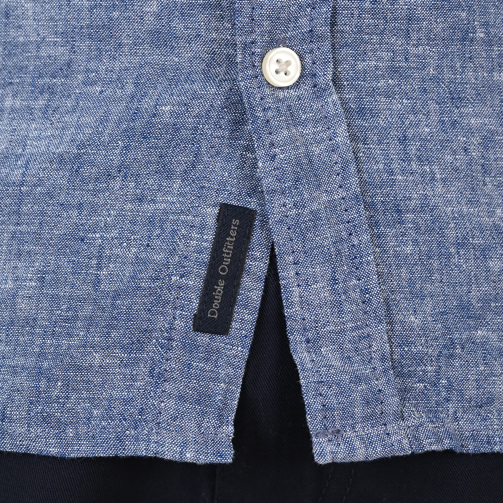261GS-5190 SHIRT LINEN WITH LONG SLEEVES BLUE MELANGE - Image 5