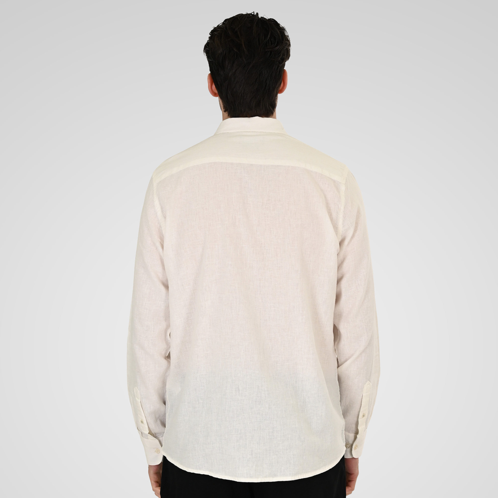 261GS-5190 SHIRT LINEN WITH LONG SLEEVES LINEN WHITE - Image 4