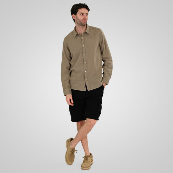 261GS-5190 SHIRT LINEN WITH LONG SLEEVES TAUPE