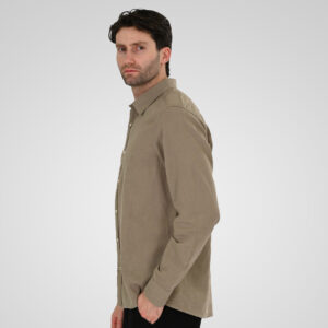 261GS-5190 SHIRT LINEN WITH LONG SLEEVES TAUPE - Image 3