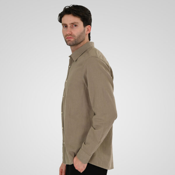 261GS-5190 SHIRT LINEN WITH LONG SLEEVES TAUPE