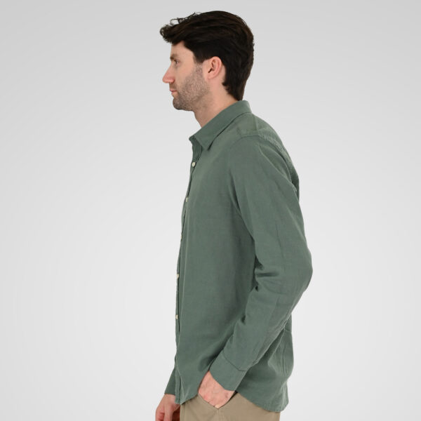 261GS-5190 SHIRT LINEN WITH LONG SLEEVES PALM GREEN