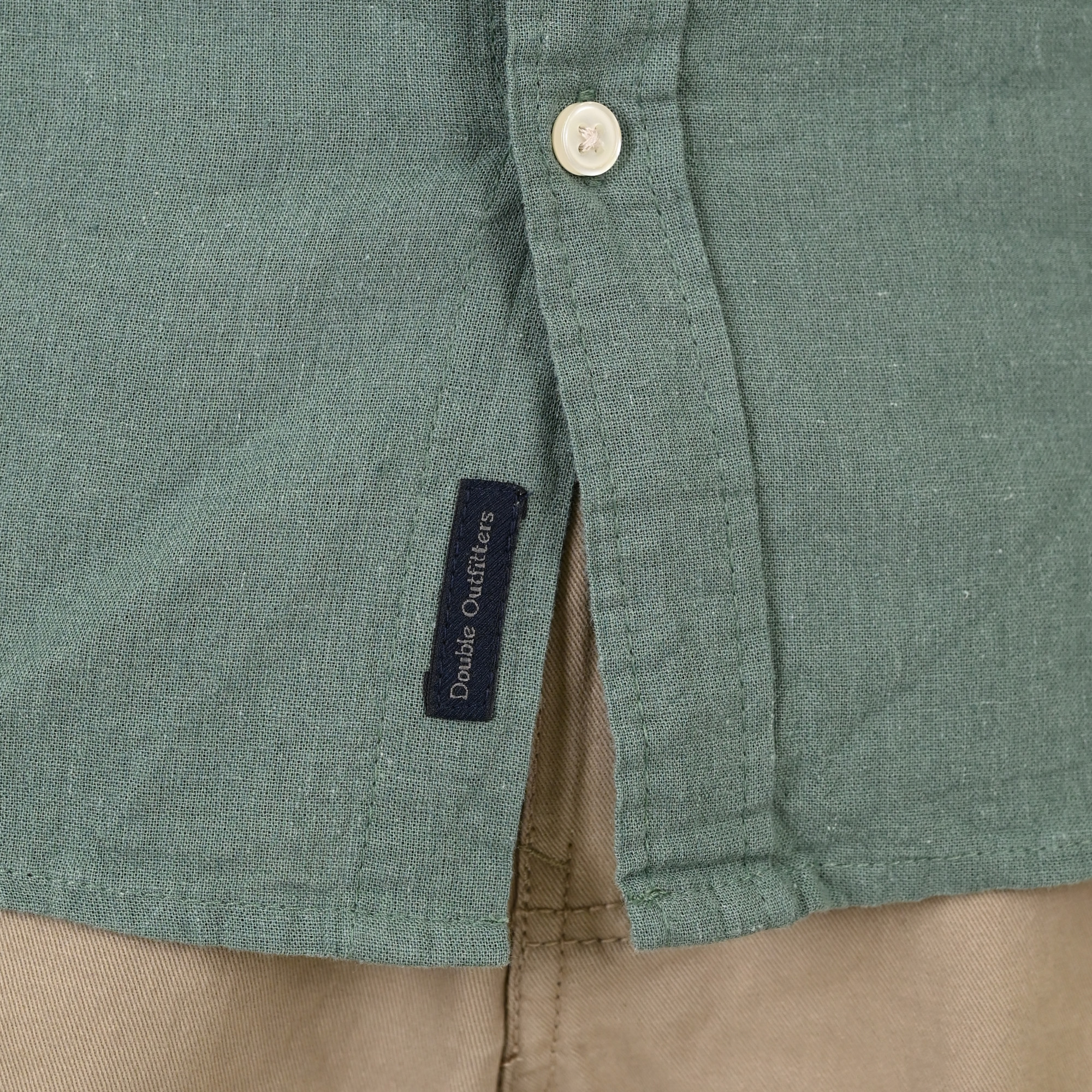 261GS-5190 SHIRT LINEN WITH LONG SLEEVES PALM GREEN - Image 5