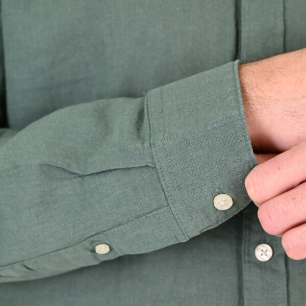 261GS-5190 SHIRT LINEN WITH LONG SLEEVES PALM GREEN