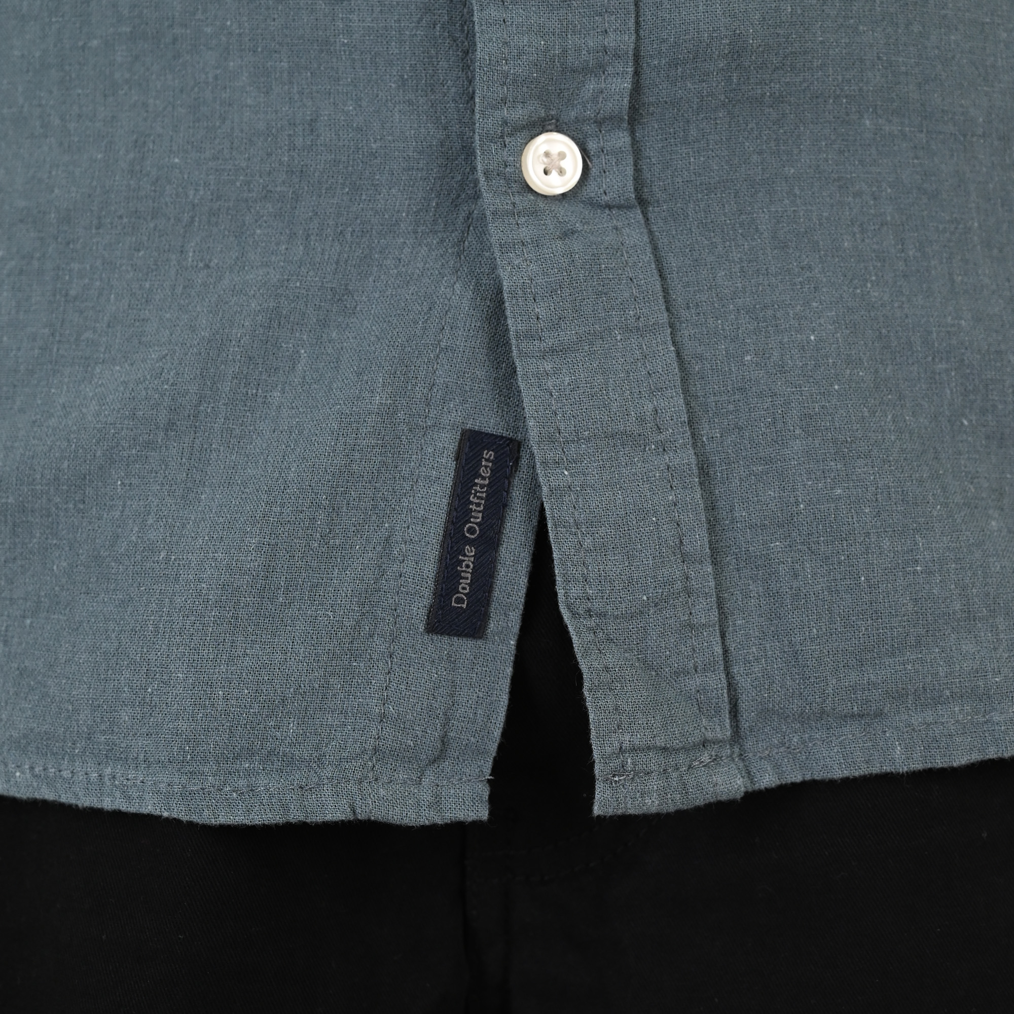 261GS-5190 SHIRT LINEN WITH LONG SLEEVES STONE BLUE - Image 5
