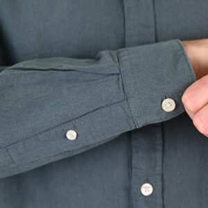 261GS-5190 SHIRT LINEN WITH LONG SLEEVES STONE BLUE - Image 6