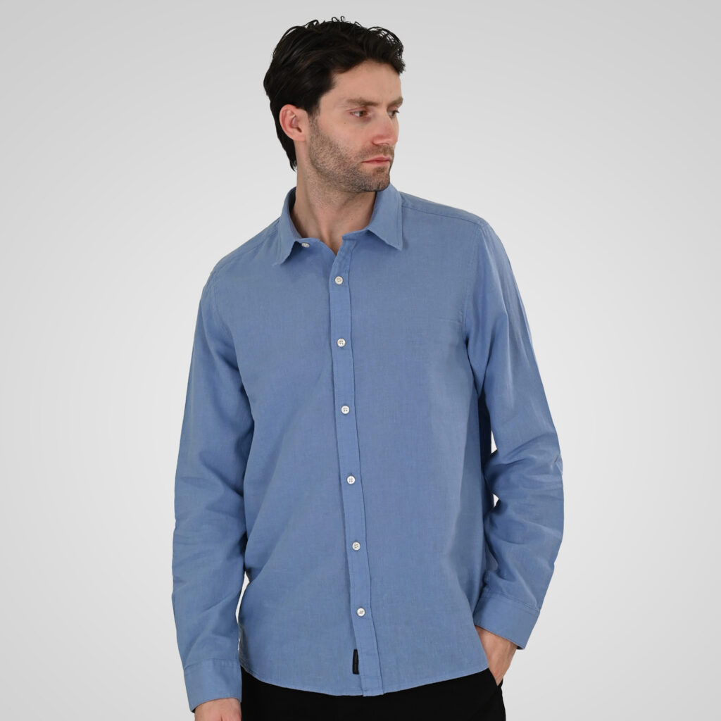 261GS-5190 SHIRT LINEN WITH LONG SLEEVES CIEL