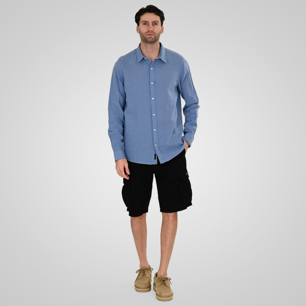 261GS-5190 SHIRT LINEN WITH LONG SLEEVES CIEL