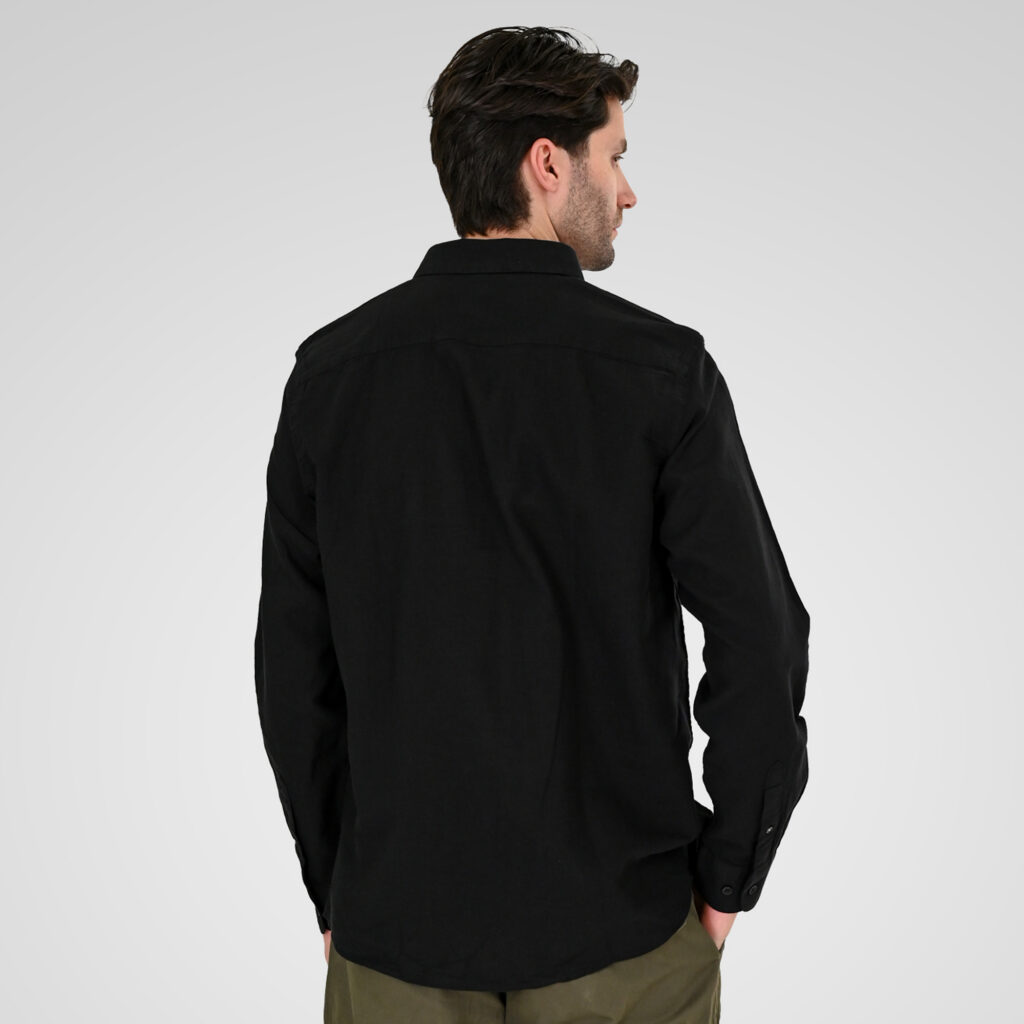 261GS-5190 SHIRT LINEN WITH LONG SLEEVES BLACK