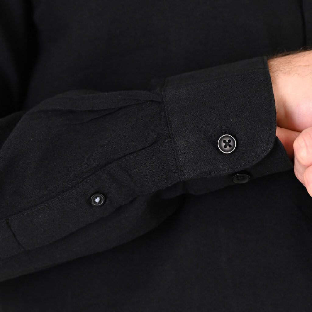 261GS-5190 SHIRT LINEN WITH LONG SLEEVES BLACK