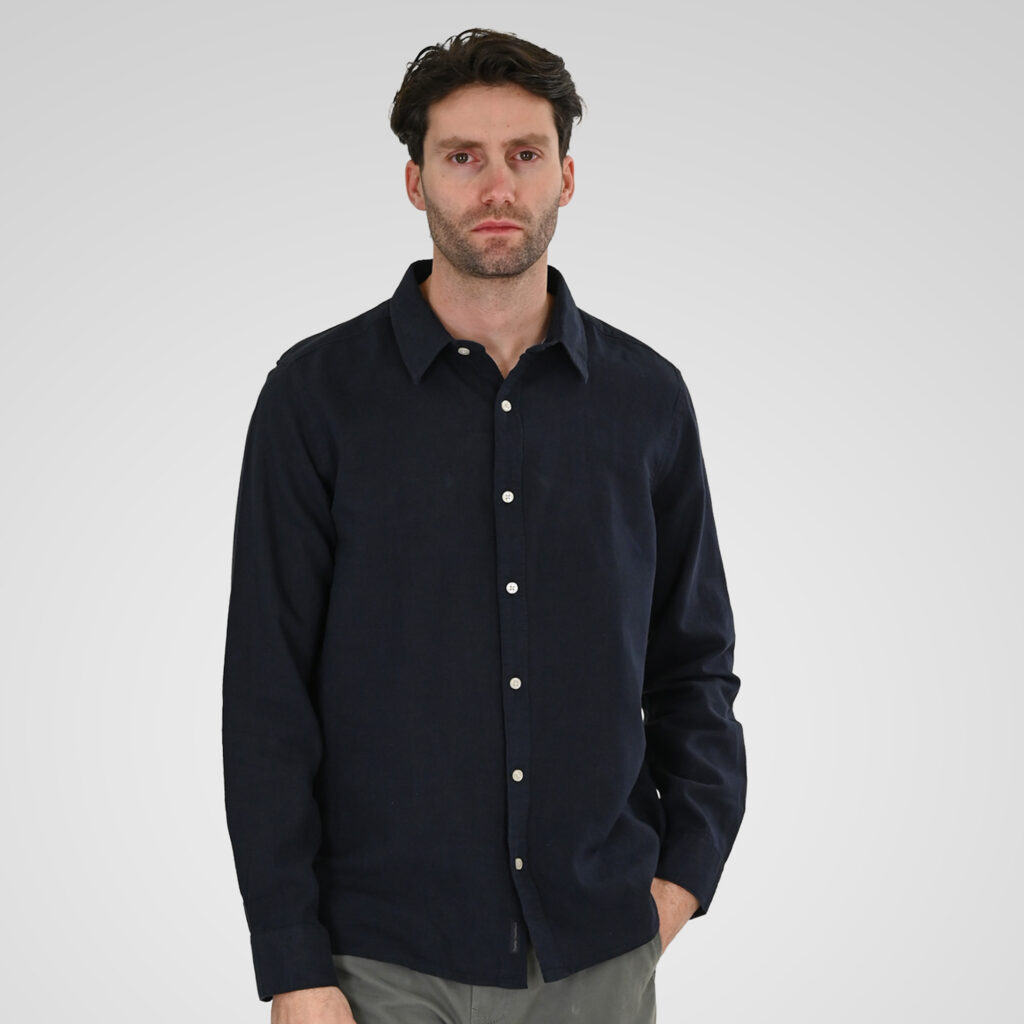 261GS-5190 SHIRT LINEN WITH LONG SLEEVES NAVY