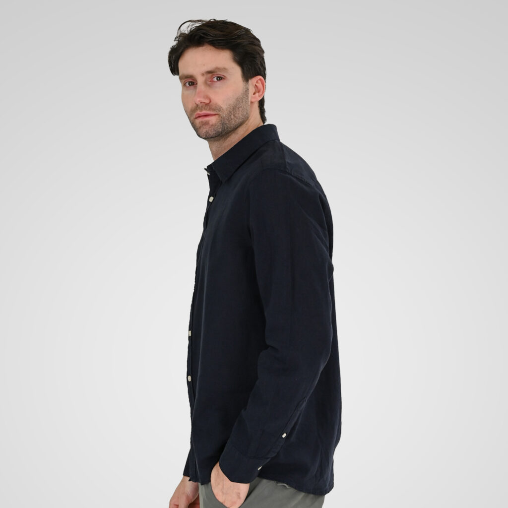 261GS-5190 SHIRT LINEN WITH LONG SLEEVES NAVY