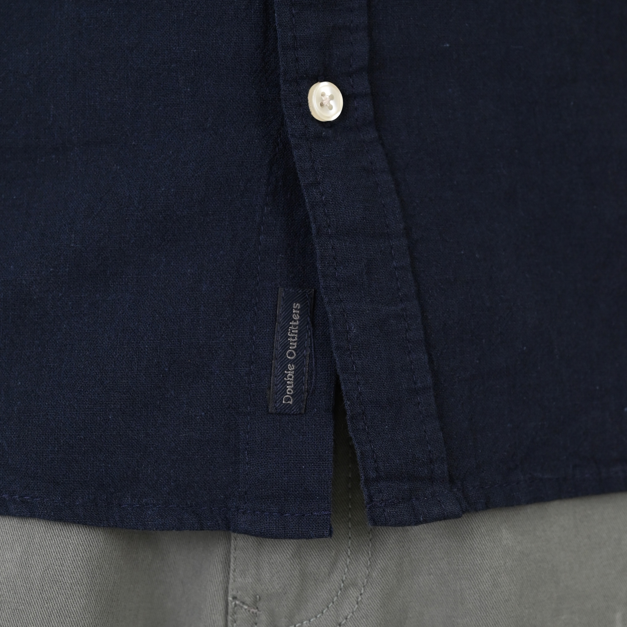 261GS-5190 SHIRT LINEN WITH LONG SLEEVES NAVY - Image 5