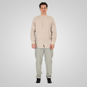 261GS-5191 SHIRT LINEN WITH MAO COLLAR AND LONG SLEEVES BEIGE