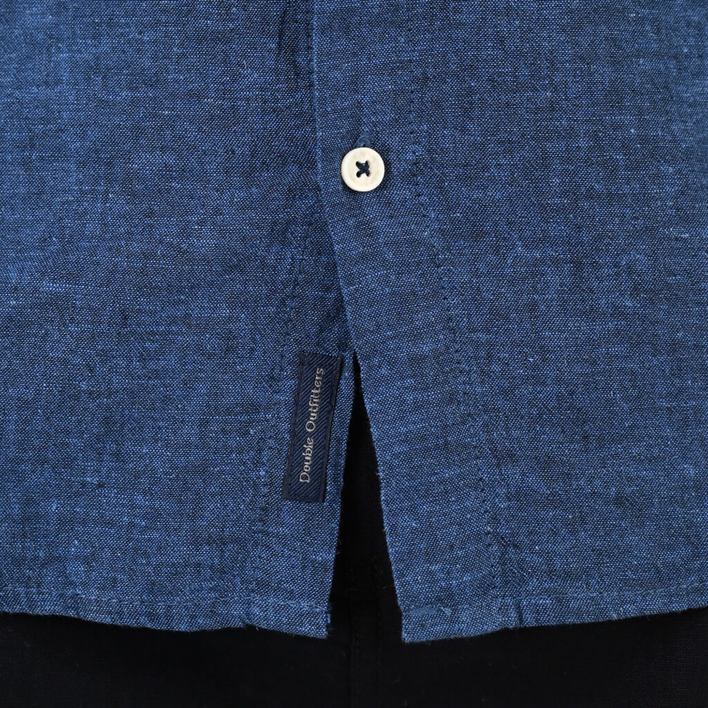 261GS-5191 SHIRT LINEN WITH MAO COLLAR AND LONG SLEEVES INDIGO MELANGE