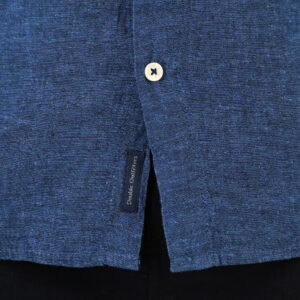 261GS-5191 SHIRT LINEN WITH MAO COLLAR AND LONG SLEEVES INDIGO MELANGE - Image 5