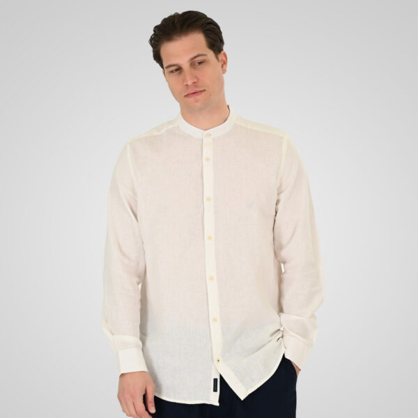 261GS-5191 SHIRT LINEN WITH MAO COLLAR AND LONG SLEEVES LINEN WHITE